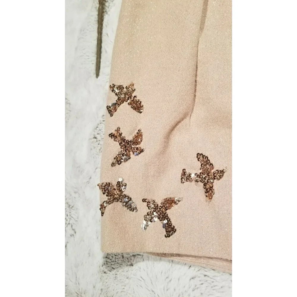 Leifnotes Blush‎ Pink Cotton Blend Sequin Bird Sz 2